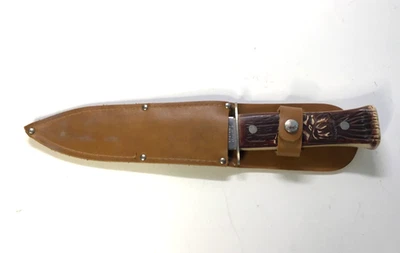 COLONIAL PROV. EUA - FACA BOWIE COM BAINHA DE COURO COMPRIMENTO 8-3/4" - Imagem 1 de 4