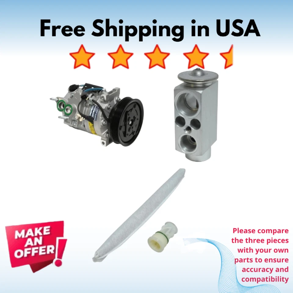 Kit Compressor A/C Fit Volvo XC70 08-2015, XC60 10-2015, V70 2008-10, S80 08-15 - Image 1 of 1