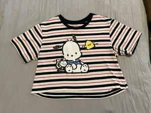 Sanrio Pochacco T-Shirt, Erwachsene Medium, Cropped mit Streifen - Bild 1 von 3