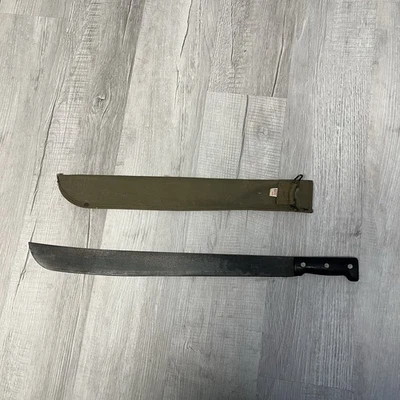 Machete militar vintage de la Segunda Guerra Mundial con funda de lona Sheffield Inglaterra Foto 1 de 4