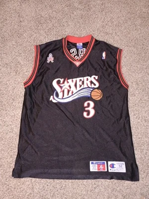 Camiseta de la NBA Champions Allen Iverson 2001 parche 11 de septiembre Philadelphia 76ers talla XXL  Foto 1 de 4