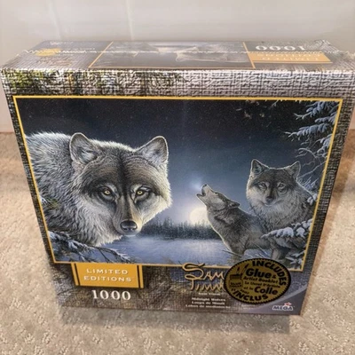 "Midnight Wolves" 1000 Piece Puzzle Sam Timm Mega Brand Limited Edition New - Image 1 of 4