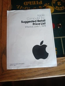 June 1979 Suggested Retail Price List Apple Computer - Afbeelding 1 van 11