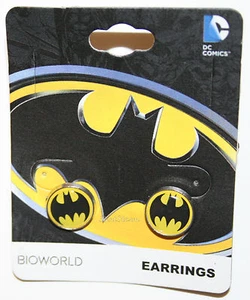 NEW DC Comics Super Hero Batman BAT LOGO Symbol Costume Stud Earrings Jewelry - Picture 1 of 2