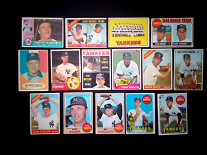 1960 1964 1967 Topps Yankees Kubek Stottlemyre Stafford Rookie Baseball Lot 15