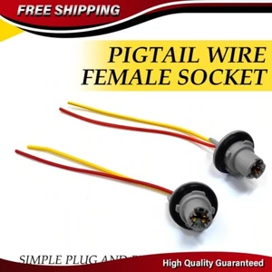 2PCS Car Truck T10 Socket Pigtail Wire Connector for Light Bulbs 194 Female Plug - Picture 1 of 7