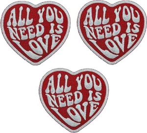 All You Need Is Love Heart Embroidered Patch |3PC iron on or Sew 2.5" - Picture 1 of 2