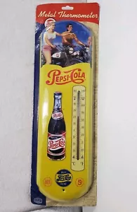 Nostalgic Tin Metal Wall Thermometer Pepsi Cola 17.5" Indoor/Outdoor New IN PKG - Picture 1 of 6