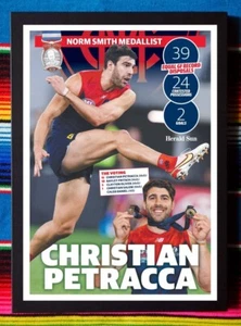 Framed 2021 MELBOURNE DEMONS AFL Premiers Poster CHRISTIAN PETRACCA 62x44cm - Picture 1 of 3