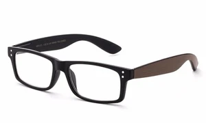 Horned Rim Clear Lens Rectangular Fashion Glasses - Imagen 1 de 7