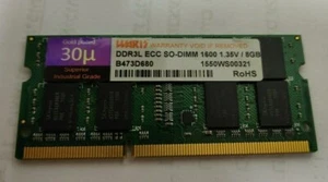 Waris B473D680 8GB DDR3L ECC So-DIMM 1600 1.35V Industrial Grade Server Memory  - Picture 1 of 1
