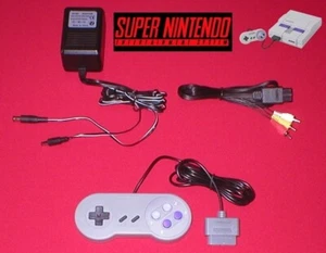 AC Adapter + AV TV Cable + Controller for the Super Nintendo SNES System NEW - Picture 1 of 2