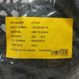 250 Pack Of O-rings -332 Buna N 70 Durometer, Black,  NBR, Nitrile Buna  - Picture 1 of 4