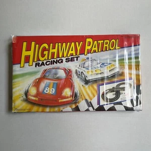 Vintage Highway Patrol Racing Set POLICE CHASE Original Box Battery Toy Flashing - Picture 1 of 12