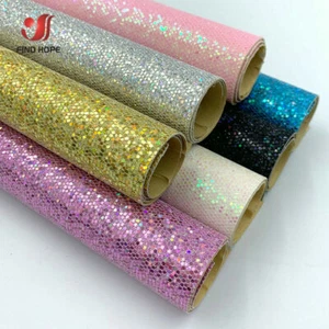 Self Adhesive Fine Diamond Glitter Fabric Faux Leather Vinyl Bows Craft Material - Picture 1 of 16