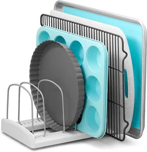 Storemore Adjustable Bakeware Rack, Cookie Sheet Baking Pan and Tray Organizer f - Picture 1 of 12