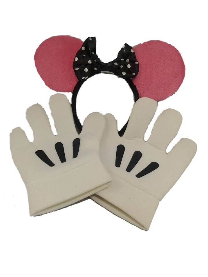 NEW Disney Minnie Mouse Pink Ears and Gloves - Image 1 of 1