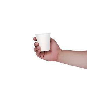 100 Pack White Hot Paper Sampling Cups for Espresso Coffee Tea Beverage 4 oz. - Foto 1 di 5