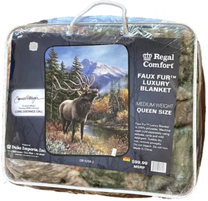 Regal Comfort, Faux Fur Luxury Blanket, Medium Weight, Queen -LONG DISTANCE CALL - Picture 1 of 2