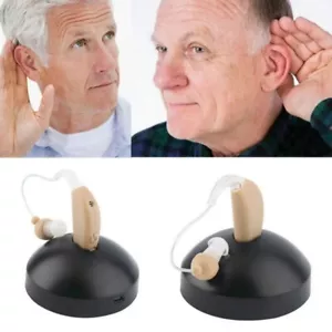 1 Pair Of Digital Hearing Aid Severe Loss Rechargeable Invisible BTE Ear Aids US - Picture 1 of 12