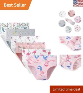 Cute Toddler Panty Briefs, Size 4T - Soft Cotton & Colorful Prints, Pack of 6 - Picture 1 of 8