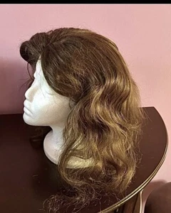 12" Lagenlook Wellig 100% Echthaar Perücke Braun Farbe - Bild 1 von 7