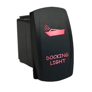 DOCKING LIGHT 6M08R Rocker Switch 12V dual LED RED ON OFF waterproof marine boat - Imagen 1 de 1