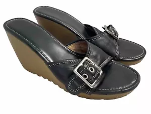 Coach Terry zeppa in pelle di vitello fibbia slip on nero taglia 7 - Foto 1 di 13