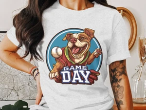 Camiseta Bulldog Día del Juego Béisbol Perro Amante Regalo Animal Temática Mascota Dueño Regalo - Imagen 1 de 12