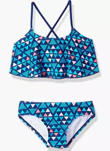 Kanu Surf Girls Alania Flounce Bikini Two Piece Swimsuit Navy Size 5 00993 - Picture 1 of 2