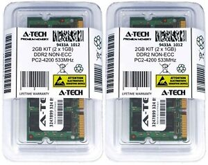 Ordinateur portable A-Tech 2 Go 2 x 1 Go PC2-4200 SODIMM DDR2 533 MHz 200 broches mémoire RAM 4200S 2G