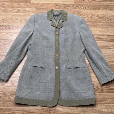 Blazer Giorgio Armani Mujer 44 Gris Lana a Cuadros Hecho en Italia Estilo Vintage Chaqueta Foto 1 de 4