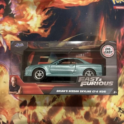 Jada Tys Fast & Furious Brian's Nissan Skyline GT-R R34 Die Cast Car - - Image 1 of 4