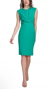 CALVIN KLEIN Calvin Klein Twist-Front Sheath Dress Size 12 New - Picture 1 of 8