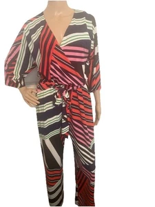Trina Turk Damen Mehrfarbig Jumpsuits Einteiler Faux Wickel Gr. M - Bild 1 von 13