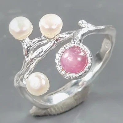 Fine Art jewelry Ruby Ring 925 Sterling Silver Size 6.5 /R432944 - Image 1 of 4