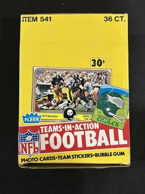 Fleer Teams 1981 en acción fútbol americano caja de cera 36 paquetes sellados raro Foto 1 de 4