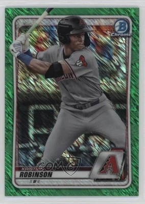 2020 Bowman Chrome Prospects Green Shimmer Refractor /99 Kristian Robinson - Image 1 of 2
