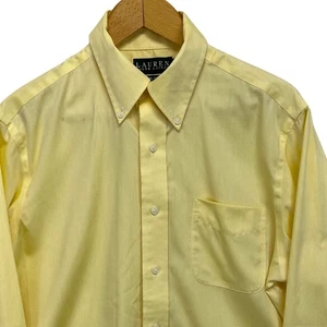Camicia elegante uomo Ralph Lauren 15,5 34/35 gialla con bottoni cotone non ferroso - Foto 1 di 9