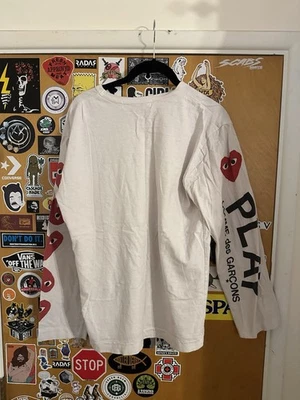 PLAY Comme Des Garcons хлопок Джерси Crewneck длинным рукавом рубашка размер XL #314 - Изображение 1 из 4