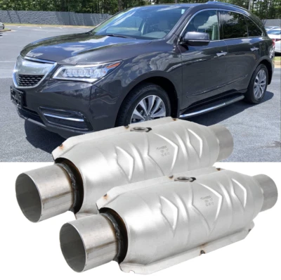 For Acura MDX 2PCS 2.5" Inlet/Outlet Catalytic Converter & Heat Shield EPA Foto 1 de 4