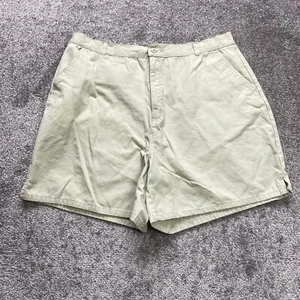 Faded Glory Chino Bermuda Shorts Womens 18 W Beige Solid Pockets High Rise Knit - Picture 1 of 11