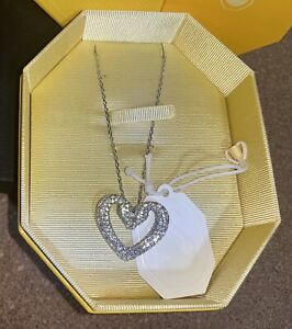 Swarovski Crystals Una Swan Heart Pendant Necklace New In Box