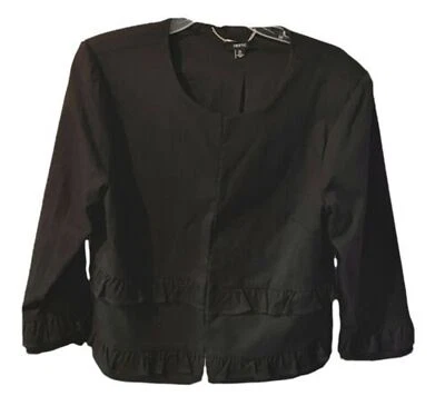 Chaqueta Isaac Mizrahi Mujer Talla 14 IMNYC Blazer Recortado Todo Alrededor Volantes Oficina Foto 1 de 4