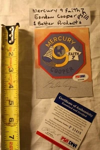 NASA MERCURY 9 Gordon Cooper CUT SIGNATURE GLAUBE 7 KAPSELBILD AUS POSTER - Bild 1 von 4