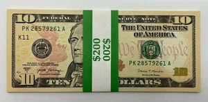 NEW Uncirculated TEN Dollar Bills Series 2017A $10 Sequential Notes LOT of 20 - Picture 1 of 11