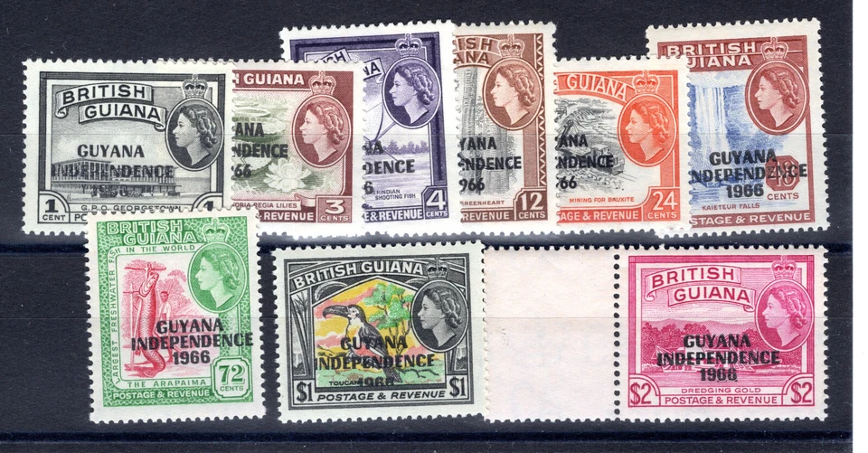Guayana Británica Guyana 1966 sg apuesta. 385 y 397 bloque CA wmk vals a $2, UM cat £45 Foto 1 de 1
