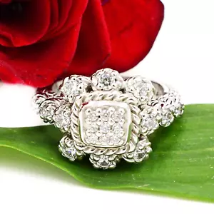Sterling Silver 925 Judith Ripka CZ Statement Ring Size 6.75 - Picture 1 of 5