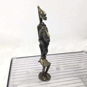 Dogon Mali Cast Bronze 6” Male W/ Male On Shoulders  African  Gold Weight - Bild 1 von 7
