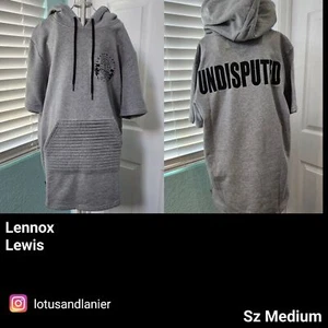 Lennox Lewis Championship Collection Gray Short Sleeve Hoodie Sz Medium NWT - Picture 1 of 8